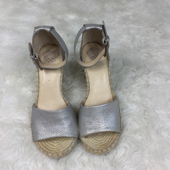 VINCE Camuto Leera Espadrille Wedge Sandals – Silver – Size 9 - Picture 3 of 5